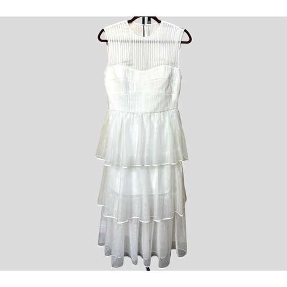 JONATHAN SIMKHAI Benton Pleated Tulle Dress Size 6 - Picture 4 of 9